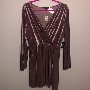 NWT EXPRESS VELVET MAUVE A- LINE DRESS SZ XL